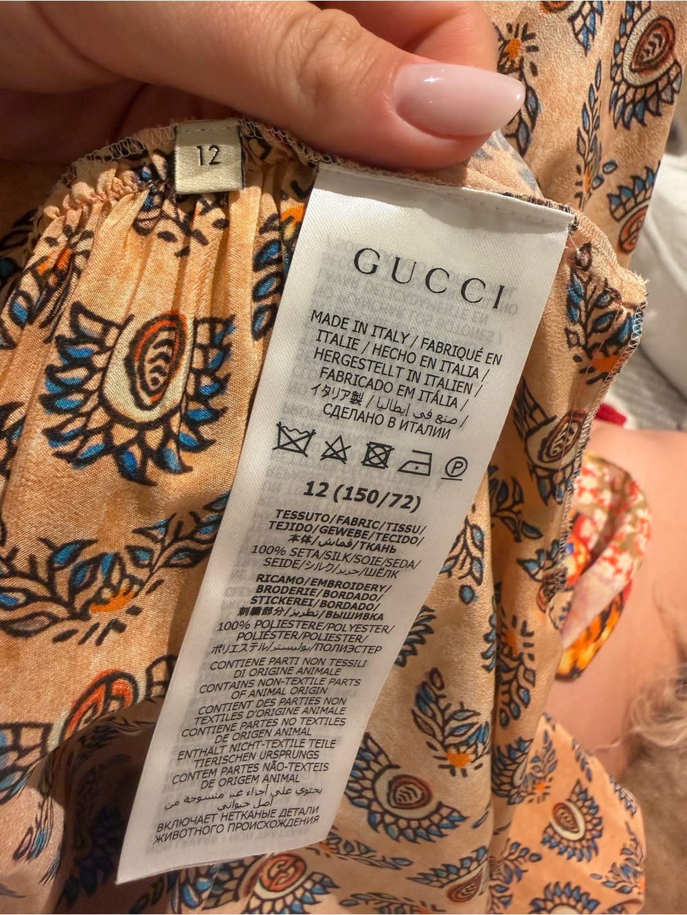 Gucci Yellow Patterned Midi Dress with Cat Border - Picture 5 of 6